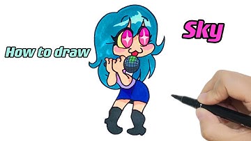 How to Draw Sky Step by Step | Friday Night Funkin