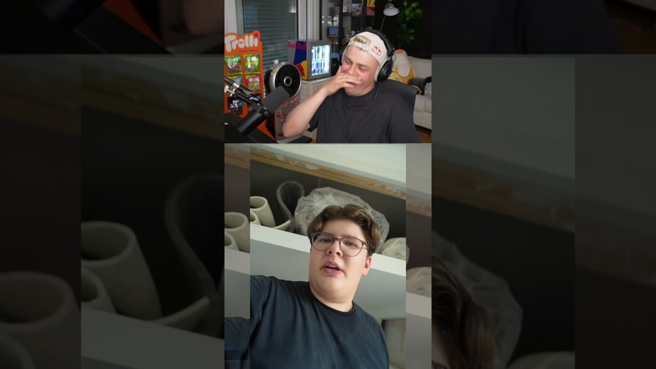 Papaplatte reagiert auf lustigen Übergang 