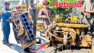 CAT 140g Motor Grader 6-Cylinder Engine Restoration | Rebuild of Caterpillar Engine