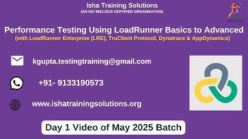 Performance Testing using LoadRunner Day 1 video on 14th May 2025.