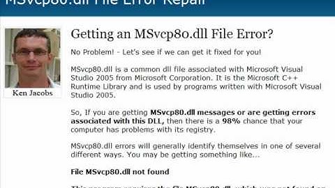 MSvcp80.dll Error Fix - MSvcp80dll.com