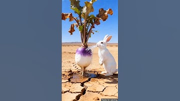 The rabbit saved the turnip plant from drying out by watering it 😭 #ai #tree #save #water