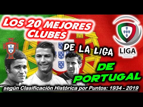 Top 20 Mejores Clubes de Portugal la Liga, Clasificación historica por puntos de1934 a 2019 - YouTube