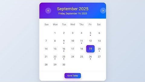 Month Calendar App | HTML CSS & JavaScript Project Tutorial