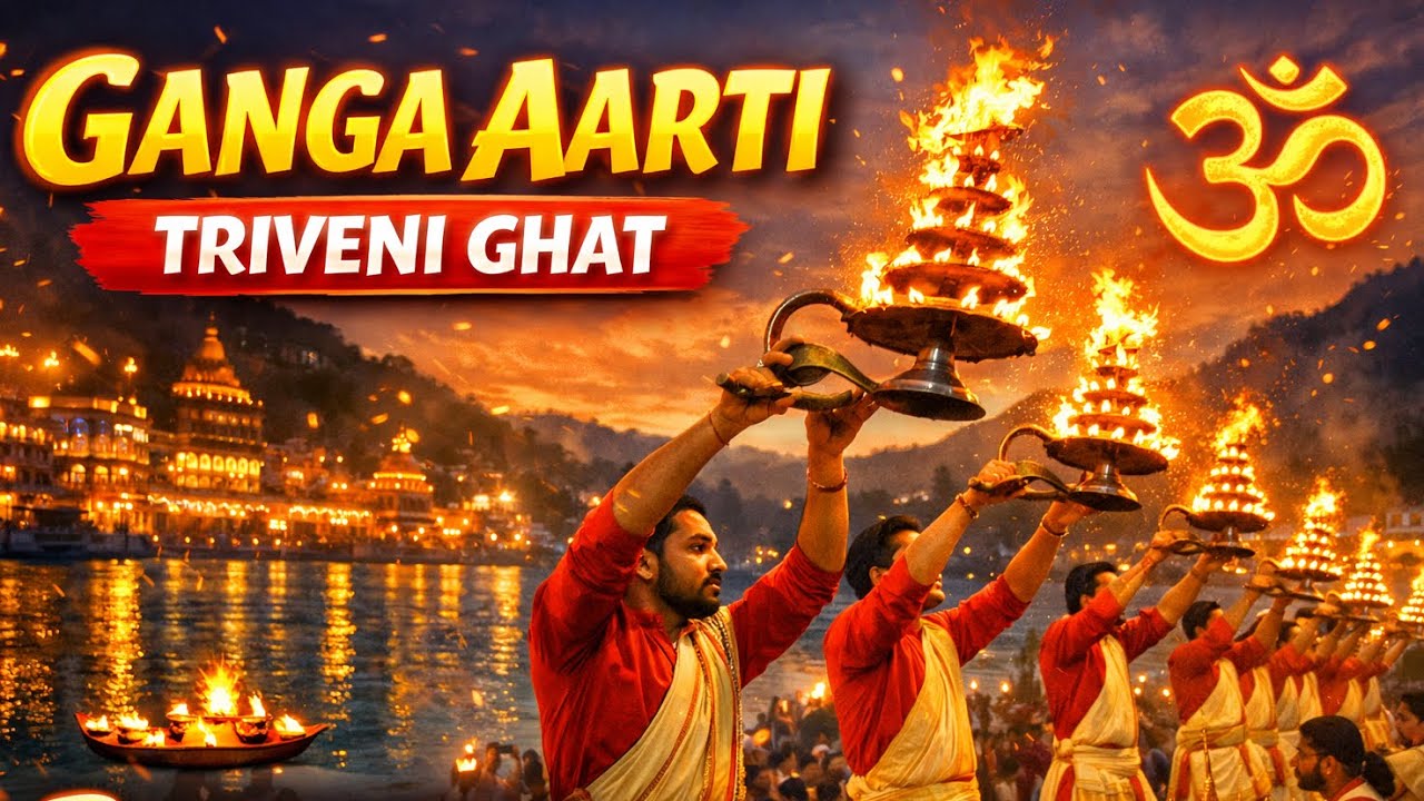 Rishikesh Triveni Ghat Ganga Aarti 🪔✨21 Pandit Divine Ritual | Soulful Spiritual Night 🙏🔥ganga Aarti