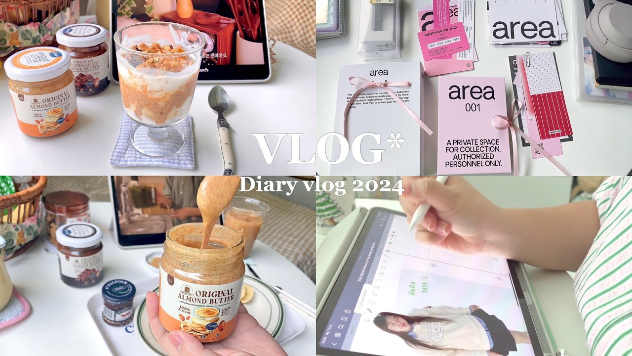 Diary vlog | ทำเมนูมื้อเช้าง่ายๆด้วยเนยถั่ว,เขียน Digital planner 2024 🥪🥜🍫✨