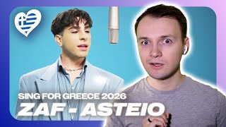 Sing For Greece 2026 Zaf With Asteio First Time Reaction Eurovision 2026