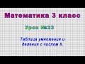 Математика 3 класс (Урок№23 - Таблица умножения и деления с числом 8.)