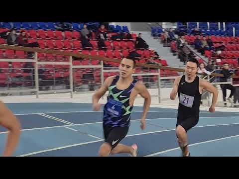 400м мужчины 2 забег чемпионат РС(Я) по л/а в помещении  14.01.2023 Якутск