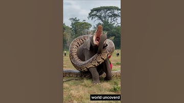 Giant Python Takes Down an Elephant? Shocking Wildlife Encounter! #shorts