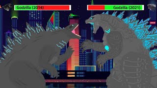 [DC2] Godzilla 2021 vs Godzilla 2019 vs Godzilla 2014 | Part 5 | ANIMATION with healthbars