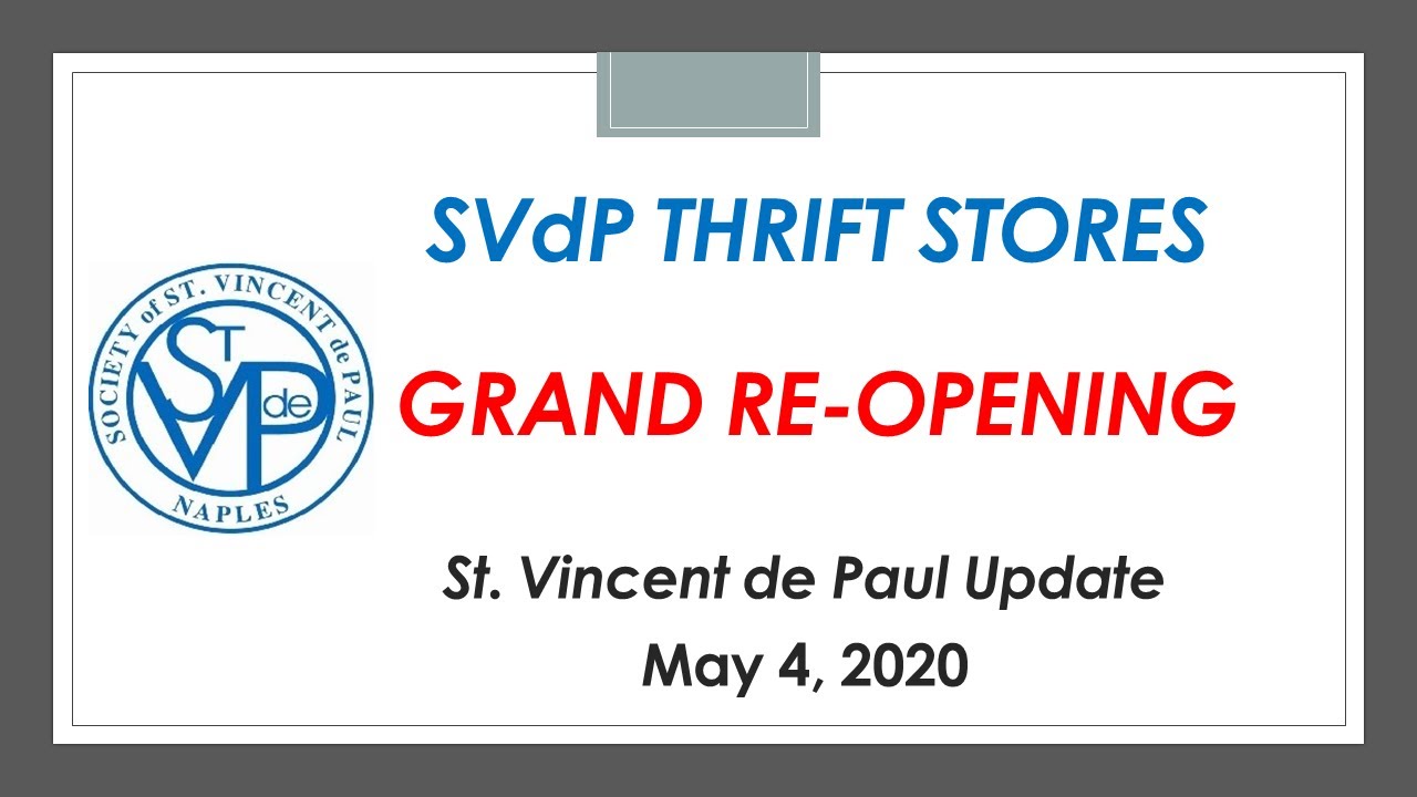 SVdP Naples Naples Thrift Store ReOpening 5.4.20 YouTube