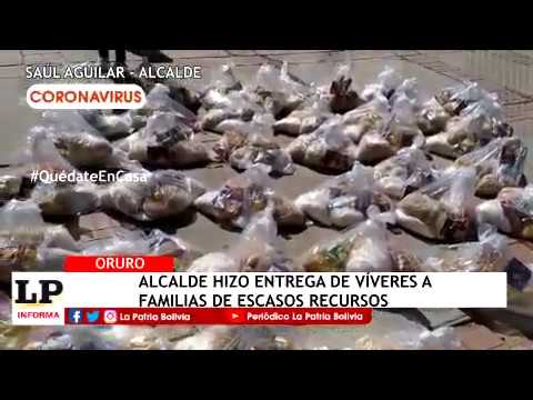 Alcalde de Oruro realizó la entrega de 150 bolsas solidarias