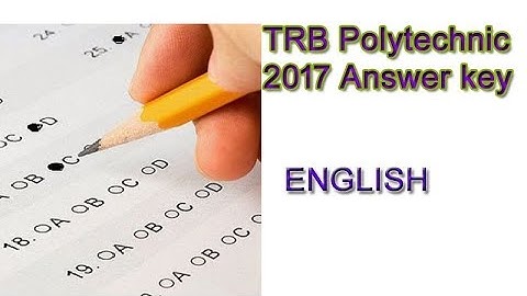 TRB POLYTECHNIC 2017 ANSWER KEY FOR ENGLISH