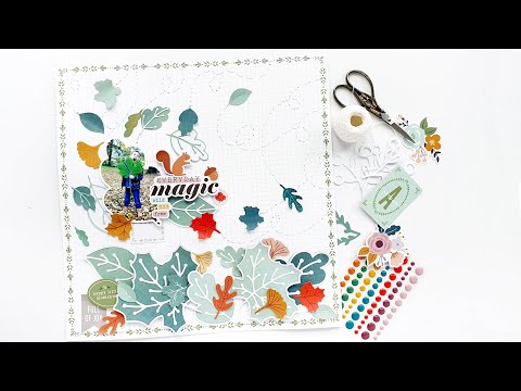 Everyday Magic - Fun layout using cut files and stitching with Anett