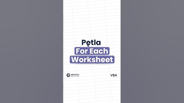 🟣 Pętla For Each Worksheet #excel #vba #improvio