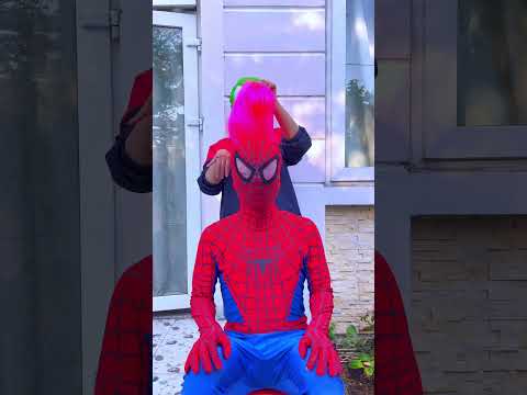 Funny Spiderman has a new hairstyle