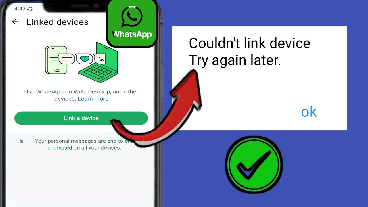 WhatsApp no pudo vincular el dispositivo Vuelva a intentarlo más tarde