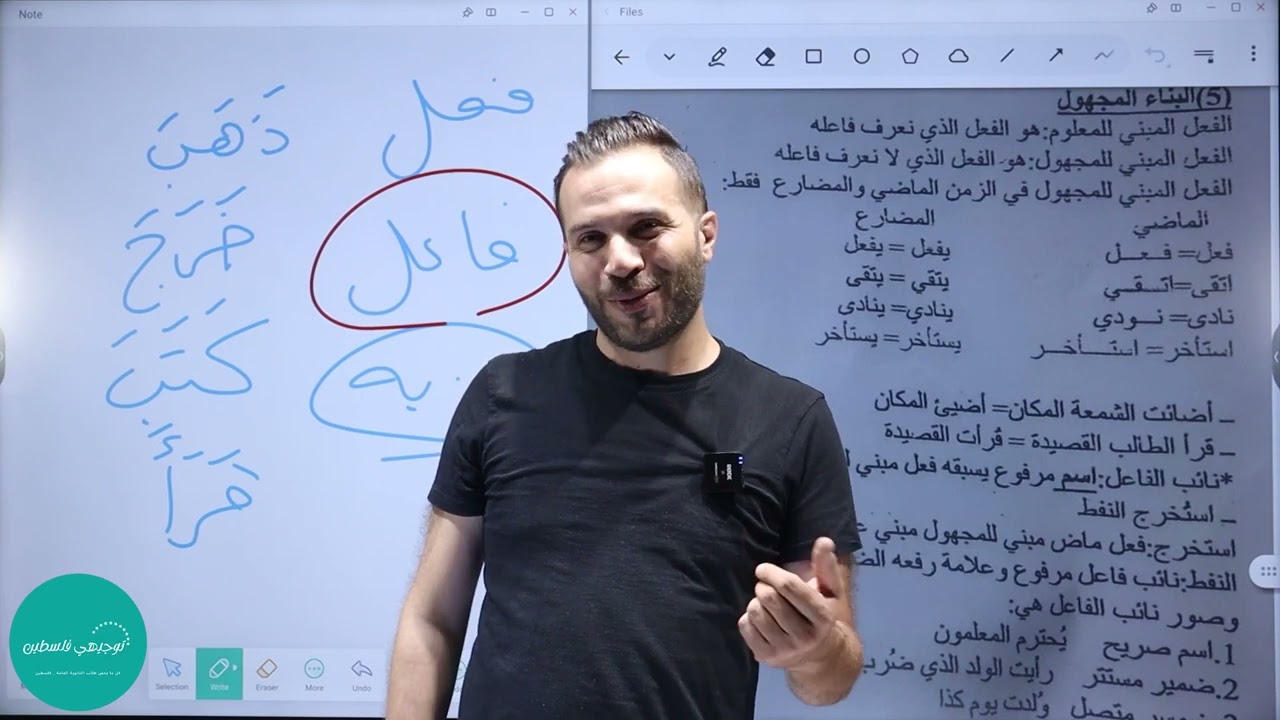 تأسيس اللغة العربية  - توجيهي فلسطين -   الحصة 8   الفعل المبني للمجهول
