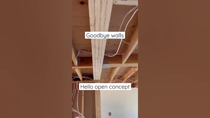 Removing structural walls and replacing them with inset structural beams. #carpentry #construction