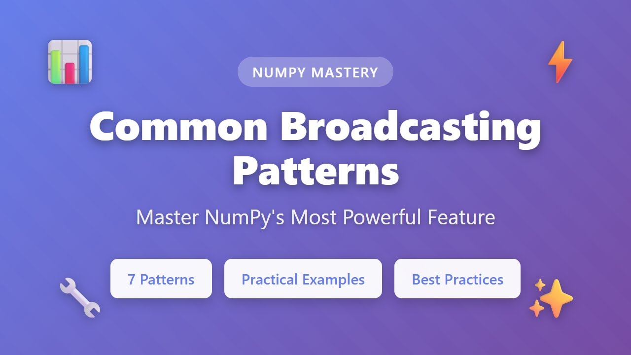 NumPy Broadcasting Patterns: Master Array Operations in Python - YouTube