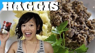 HAGGIS Taste Test  stuffed sheep's stomach | Emmy Eats Scotland