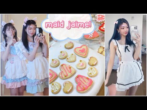 valentines baking w/ lily + aria 💗 my cat's birthday, round 1 arcade | jaime vlog