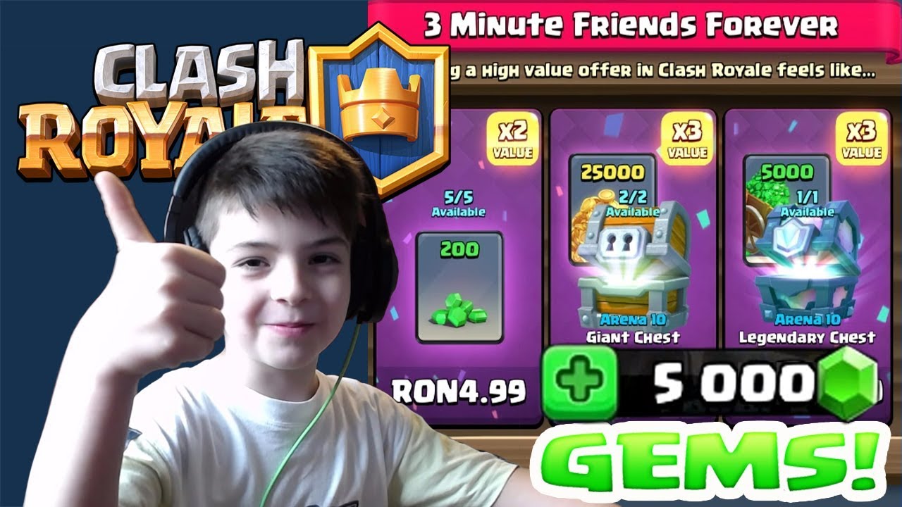 5000 GEMS !!! + LEGENDARY CHEST OPENING Clash Royale YouTube