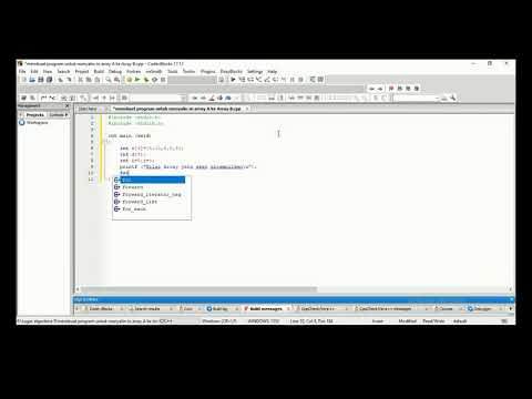 Program Menyalin isi array A ke array B dengan posisi terbalik Menggunakan Bahasa C++