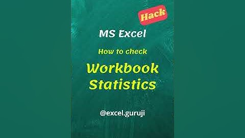 How to check workbook statistics #shorts