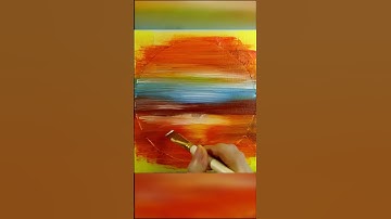 Sunset in a CIRCLE | Simple Acrylic Painting | #Shorts Art
