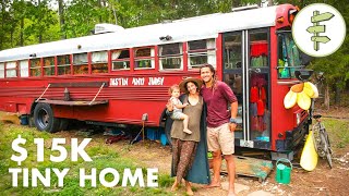 Fantastic School Bus Tiny House Conversion for Family of 3 - Full Tour \& Interview