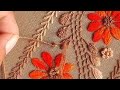 Latest thread embroidey design /most beautifull thread embroidery for dress design#diyribbonembroide