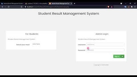 Student result Management System in PHP DEMO