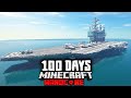 I Survived 100 Days on a Aircraft Carrier in a Zombie Apocalypse in Hardcore Minecraft