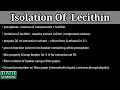 Isolation of lecithin from egg yolk  egg lecithin isolation  phospholipid isolation from egg yolk