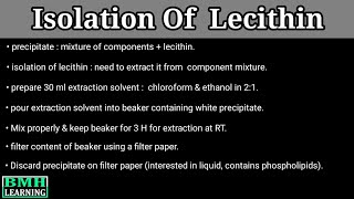 Isolation Of Lecithin From Egg Yolk | Egg Lecithin Isolation | Phospholipid Isolation From Egg Yolk