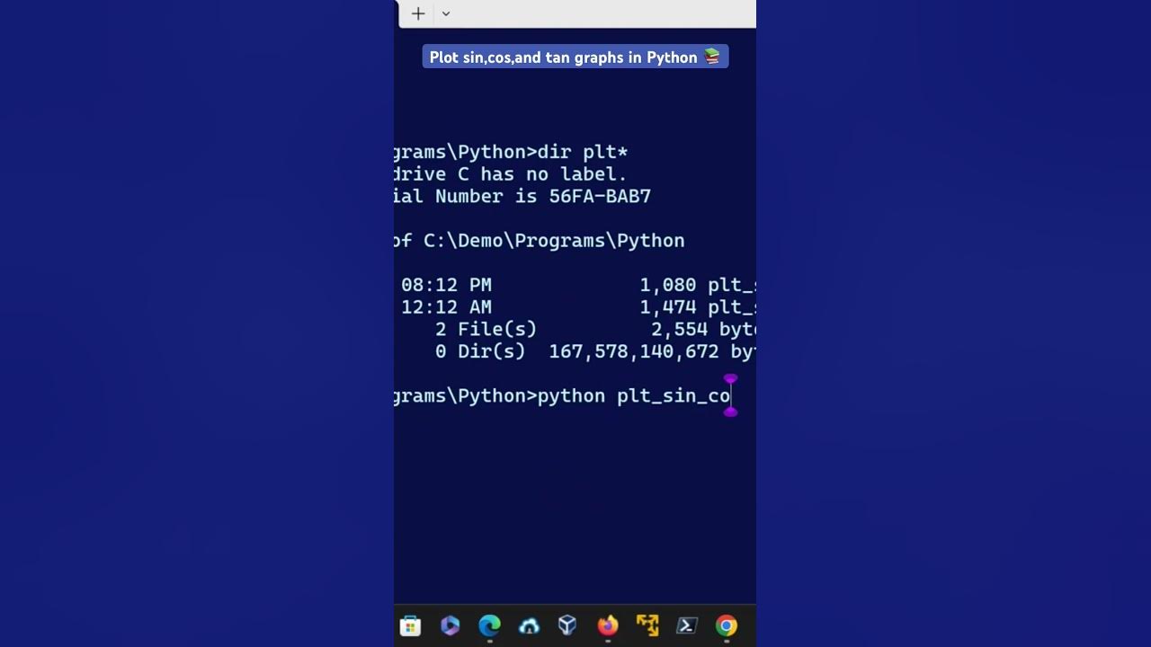 Plot sin,cos,and tan graphs in Python 📚 - YouTube