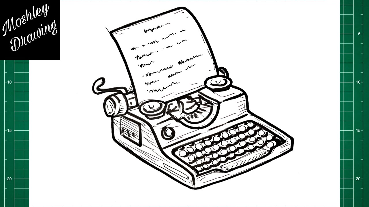 Hand drawn vintage typewriter Sketch publishing Vector illustration Stock  Vector Image  Art  Alamy