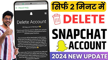 How to delete Snapchat Account 2024 Permanently | Snapchat Account Delete Kaise Kare