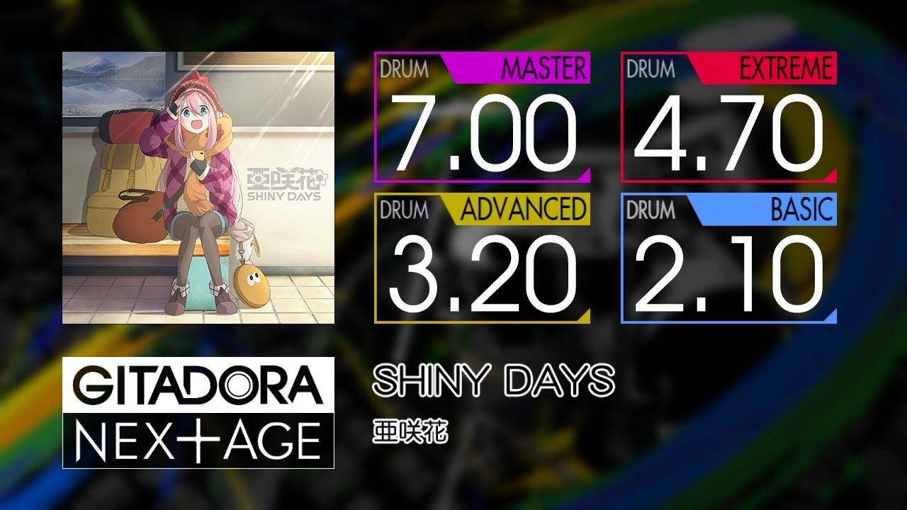 【GITADORA NEX+AGE】 SHINY DAYS (MASTER ~ BASIC) Drum