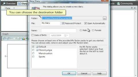 SDS4: How to create a new diary