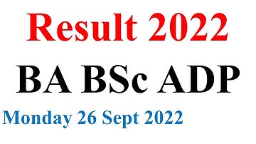 BA BSc ADP Part 1 & 2 Annual 2022 Exams Result Announced 26 Sept 2022 Official News Result