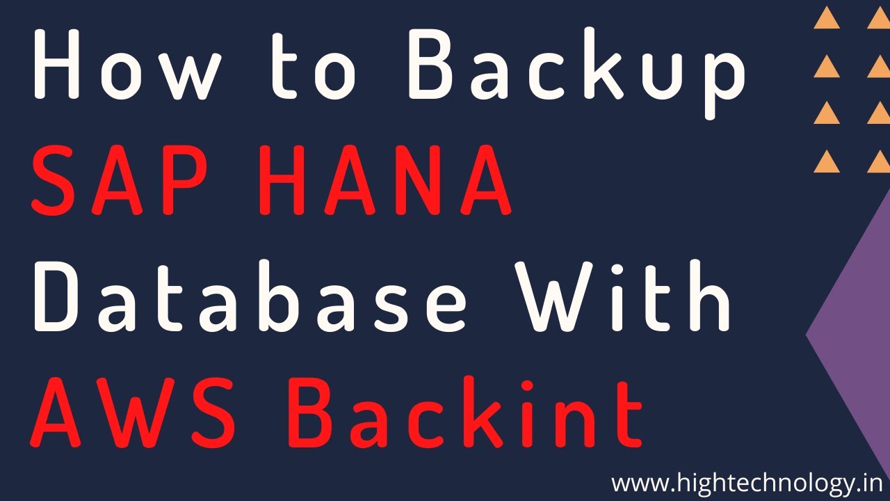How to Backup Your SAP HANA Database with AWS Backint