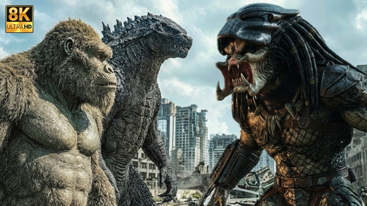 KONG & GODZILLA vs GIANT PREDATOR - Epic Tokyo Destruction Battle 4K