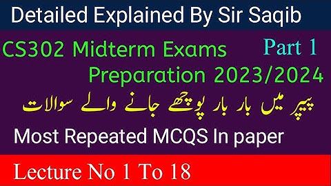 cs302 midterm preparation fall 2023|cs302 midterm preparation 2024| cs302 midterm solved past papers