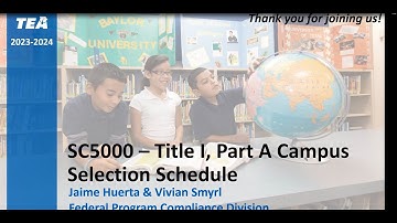 2023-2024 SC5000 Title I, Part A Campus Selection Schedule Instructions