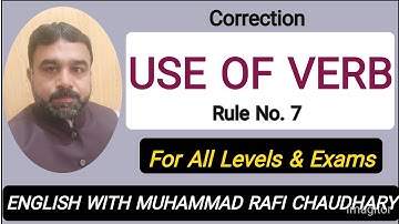Sentence Correction for Competitive Exams | Use of Verb No. 7 | English with Muhammad Rafi Chaudhary