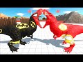 FLASH T-REX vs BATMAN T-REX DEATH RUN - Animal Revolt Battle Simulator