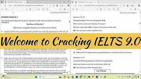 IELTS 20 Academic Reading passage answers with logical explanation | The Return of the Elm?